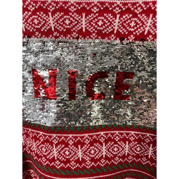 UGLY Holiday 33 Degrees Holiday Reverse Sequin Sweater Medium - Picture 2 of 7